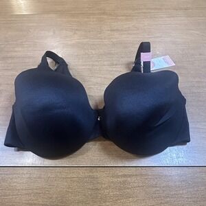 Cacique Bra Womens 36DD Black Invisible Backsmoother Lightly Lined Full Coverage